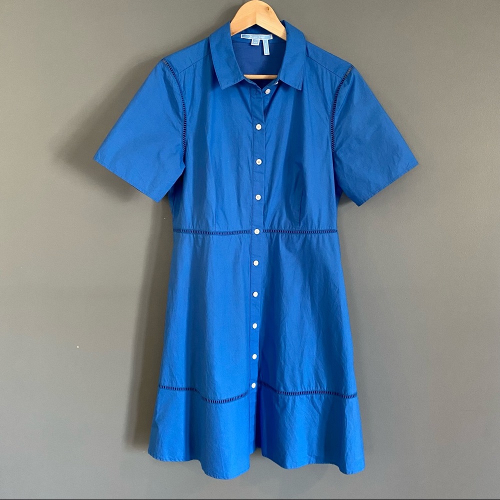 Draper James Blue Collared Button Down Dress - image 1